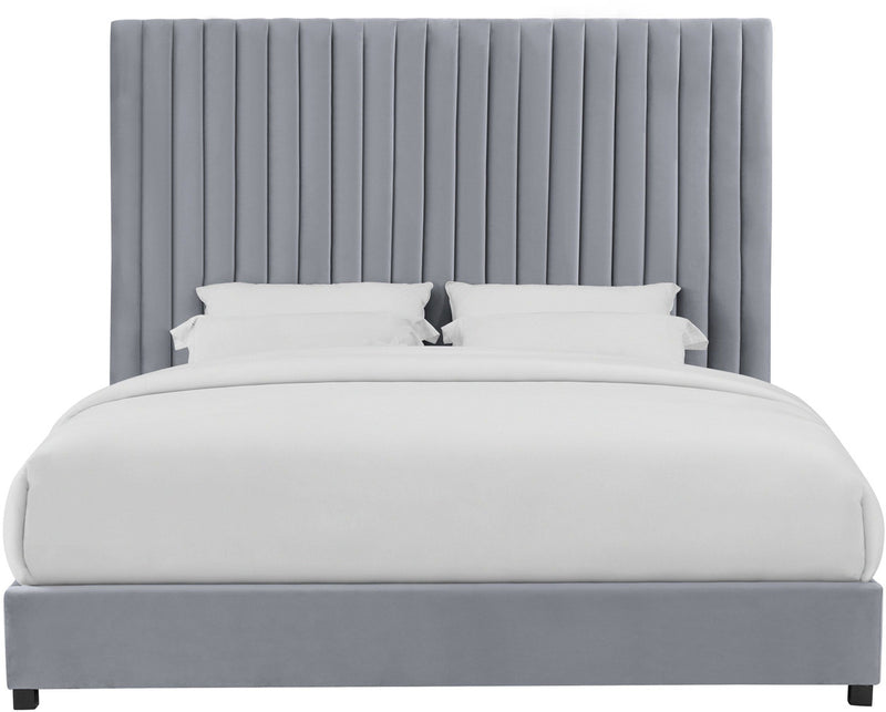 Leili Grey Velvet Bed - Luxury Living Collection