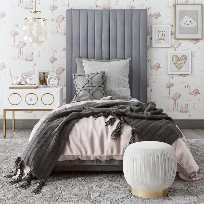 Leili Grey Velvet Bed - Luxury Living Collection