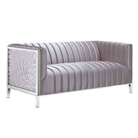 Lana Silver Satin Love Seat