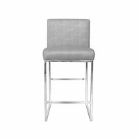 Lennon Grey Shagreen With Polished Nickel Counter Stool