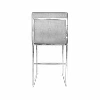 Lennon Grey Shagreen With Polished Nickel Counter Stool