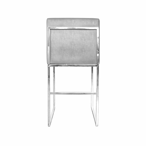 Lennon Grey Shagreen With Polished Nickel Counter Stool