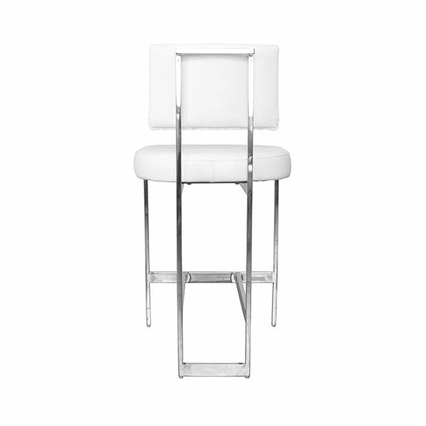 Laylani White Vinyl With Nickel Base Counter Chair