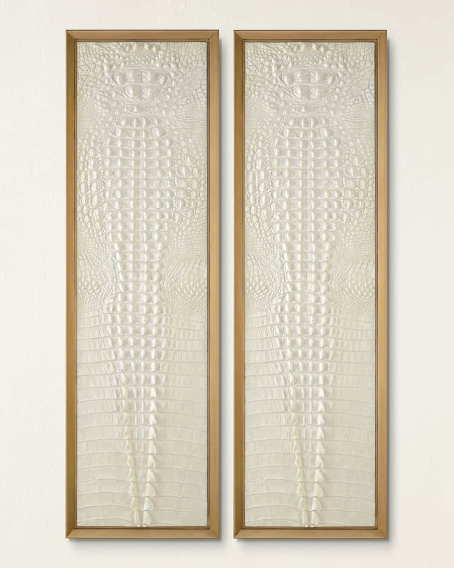 Avigail Faux Crocodile Wall Panels (Set of Two) - Luxury Living Collection