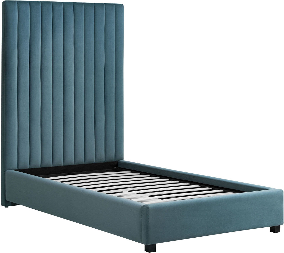 Leili Sea Blue Velvet Bed - Luxury Living Collection