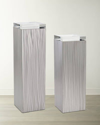 Lyanna Brushed Stainless Steel Pedestals - Luxury Living Collection