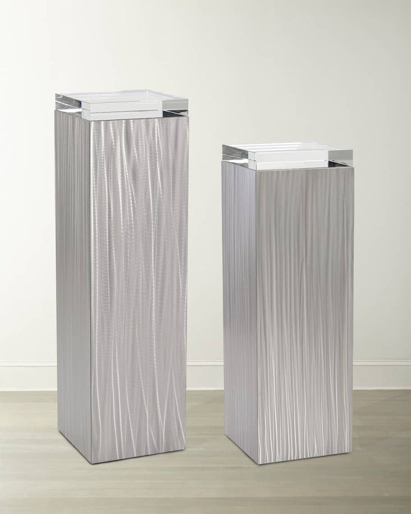 Lyanna Brushed Stainless Steel Pedestals - Luxury Living Collection