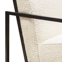 Melany Bone Boucle Textured with Black Powder Accent Chair - Luxury Living Collection