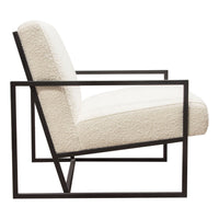 Melany Bone Boucle Textured with Black Powder Accent Chair - Luxury Living Collection