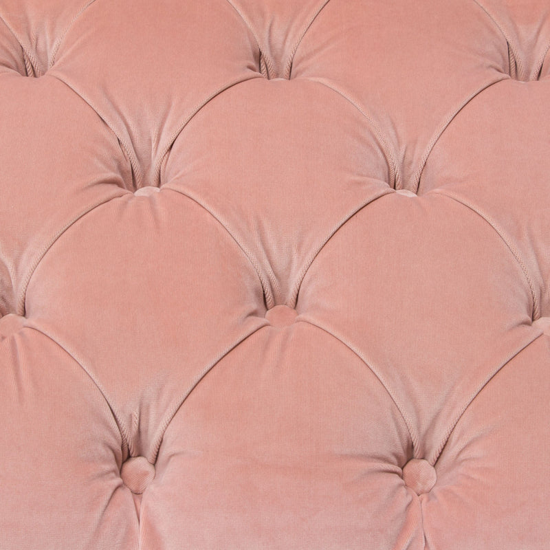 Melany Blush Pink Tufted Velvet with Polished Gold Accent Chair - Luxury Living Collection