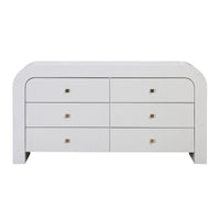 Lamisa White Six Drawer Dresser - Luxury Living Collection