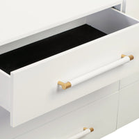 Caspara White Six Drawer Dresser - Luxury Living Collection