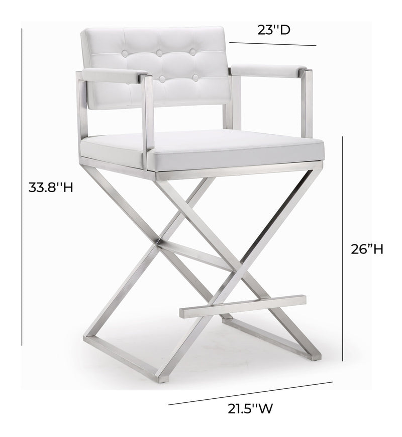 Lila White Steel Counter Stool - Luxury Living Collection