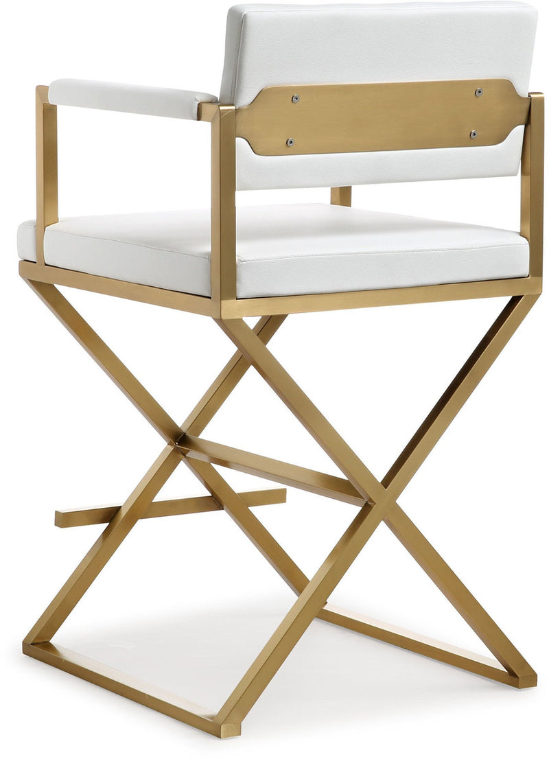 Lila White Gold Steel Counter Stool - Luxury Living Collection