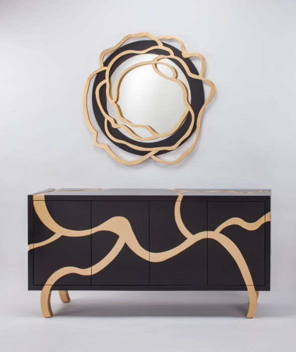 Symphony Black & Gold Mirror - Luxury Living Collection