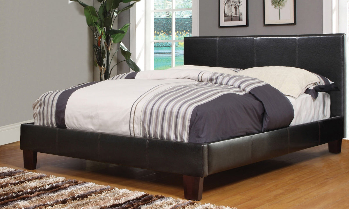 Liana Brown Faux Leather Platform Bed