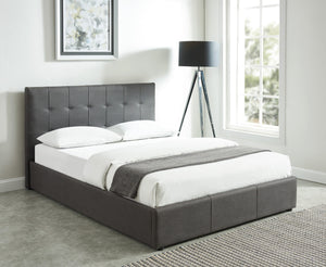Lorelei Grey Fabric Platform Storage Bed