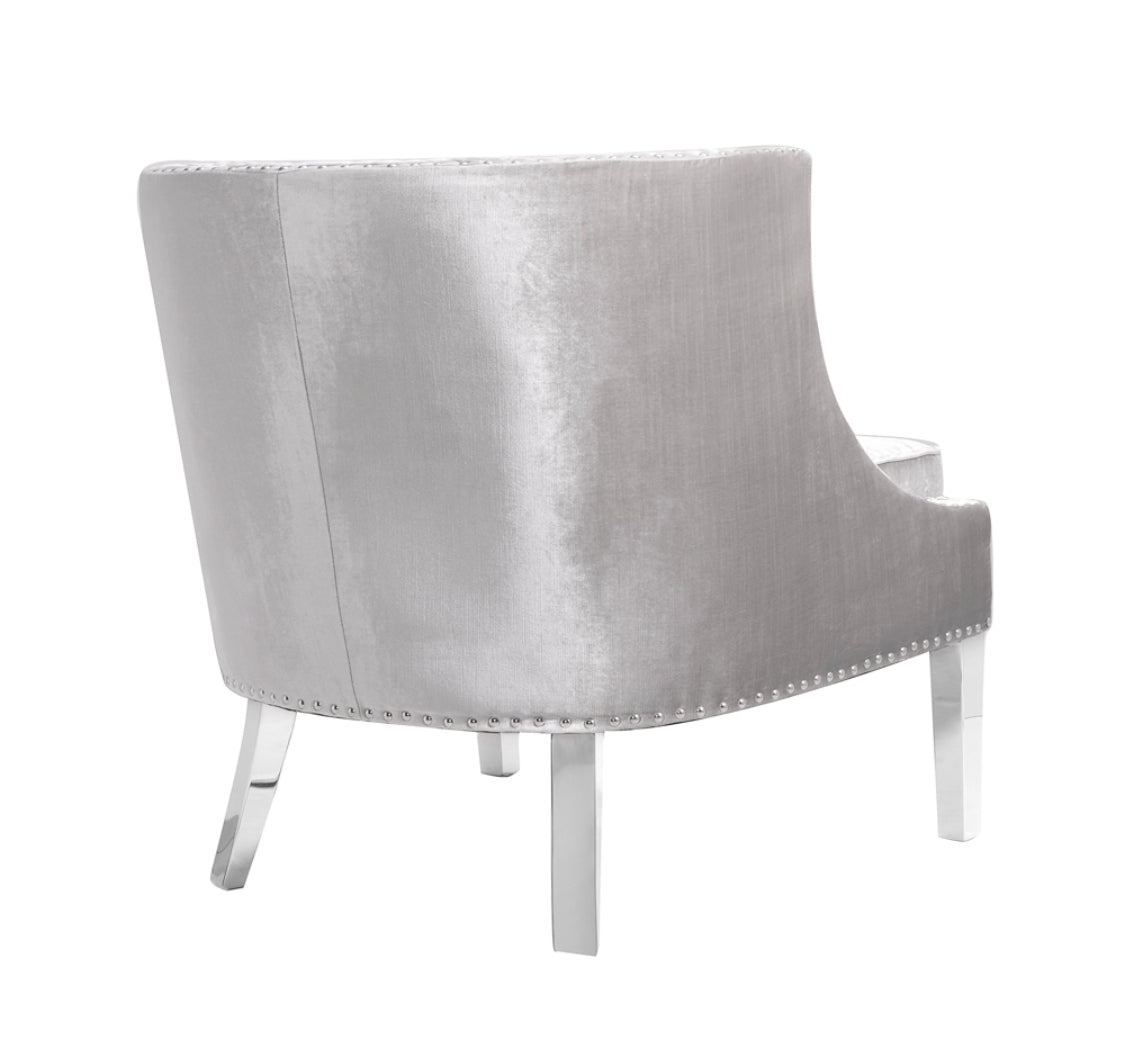 Regal Grey Velvet Chair