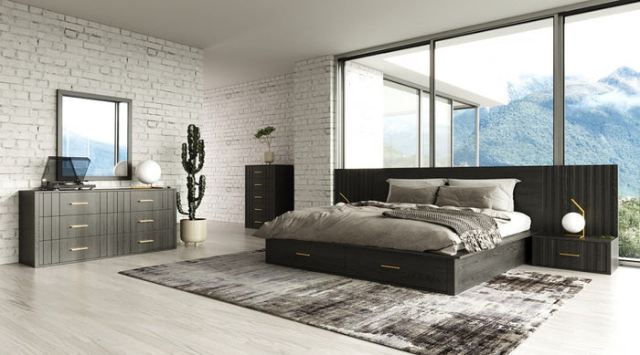 Sedona Contemporary Platform Dark Grey Full Bedroom Set