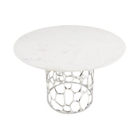 Drea Silver Marble Top Dining Table