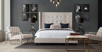 Solandis Sand Tufted Wing Bed