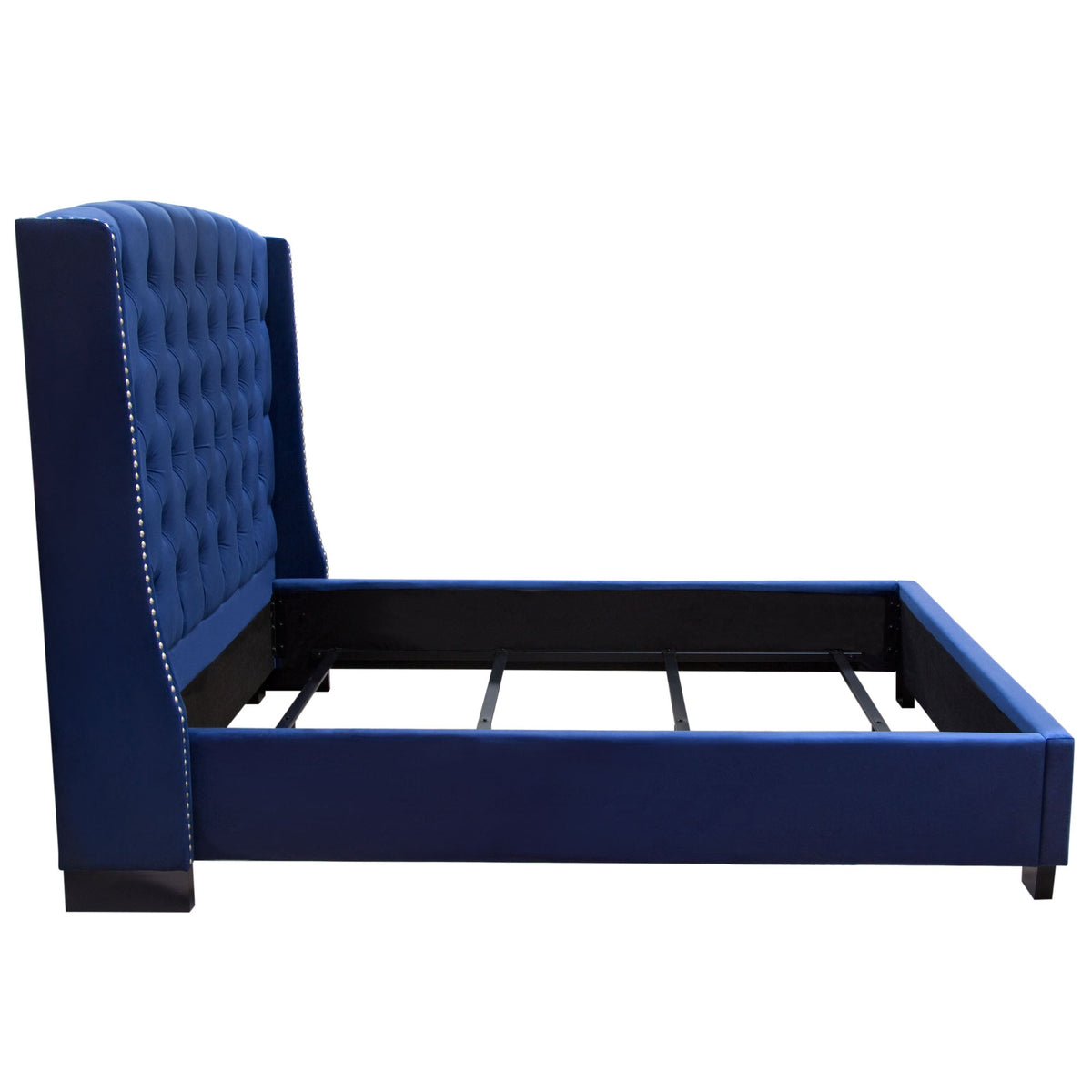 Hamptons Royal Navy Velvet Bed - Luxury Living Collection