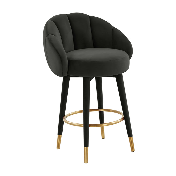 Morant Black Swivel Counter Stool - Luxury Living Collection