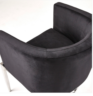 Mariel Black Velvet Accent Chair