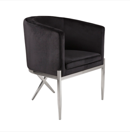 Mariel Black Velvet Accent Chair