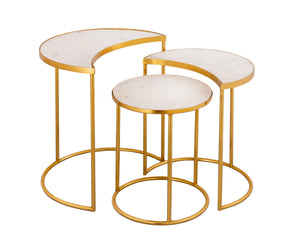 Mehria Marble Nesting Tables (Set of 3) - Luxury Living Collection