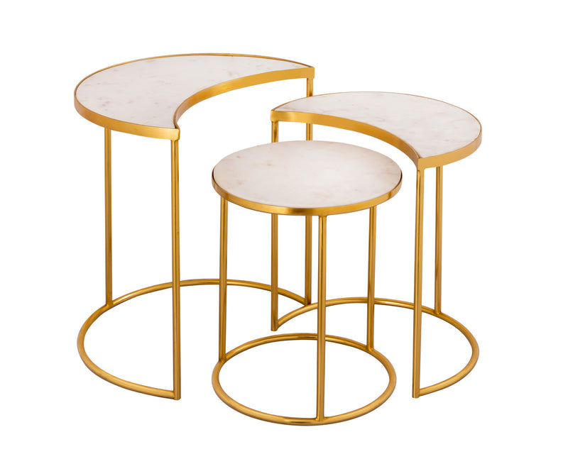 Mehria Marble Nesting Tables (Set of 3) - Luxury Living Collection