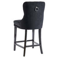 Macie 26" Black Velvet Counter Stools (Set of 2)