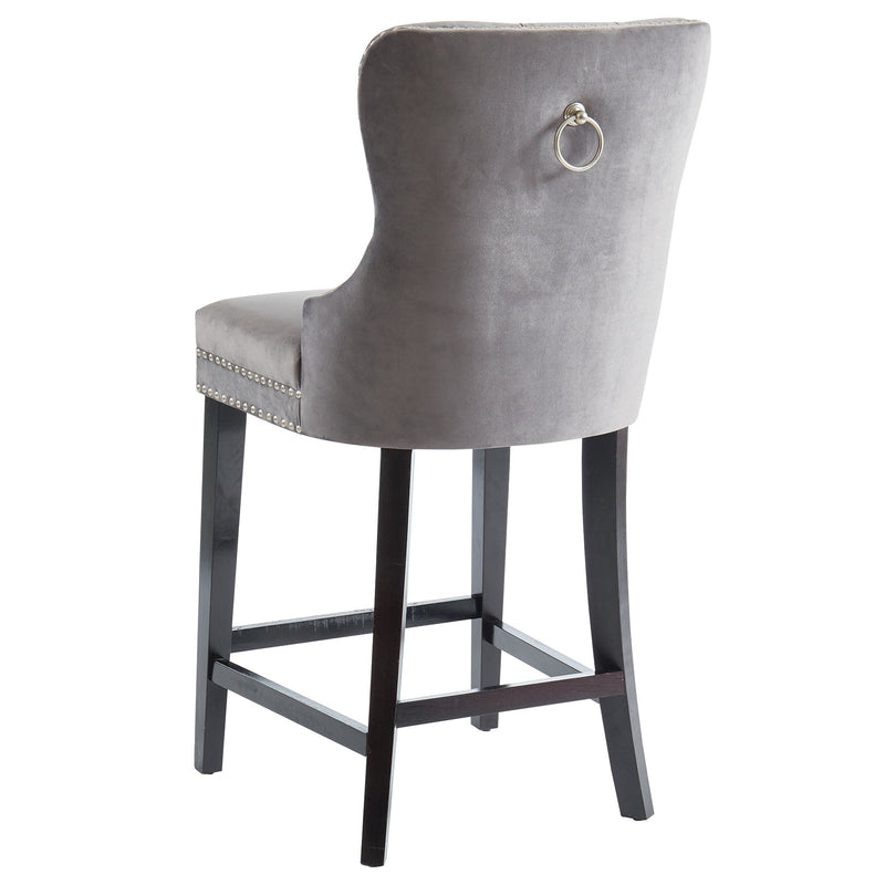 Macie 26" Grey Velvet Counter Stools (Set of 2)