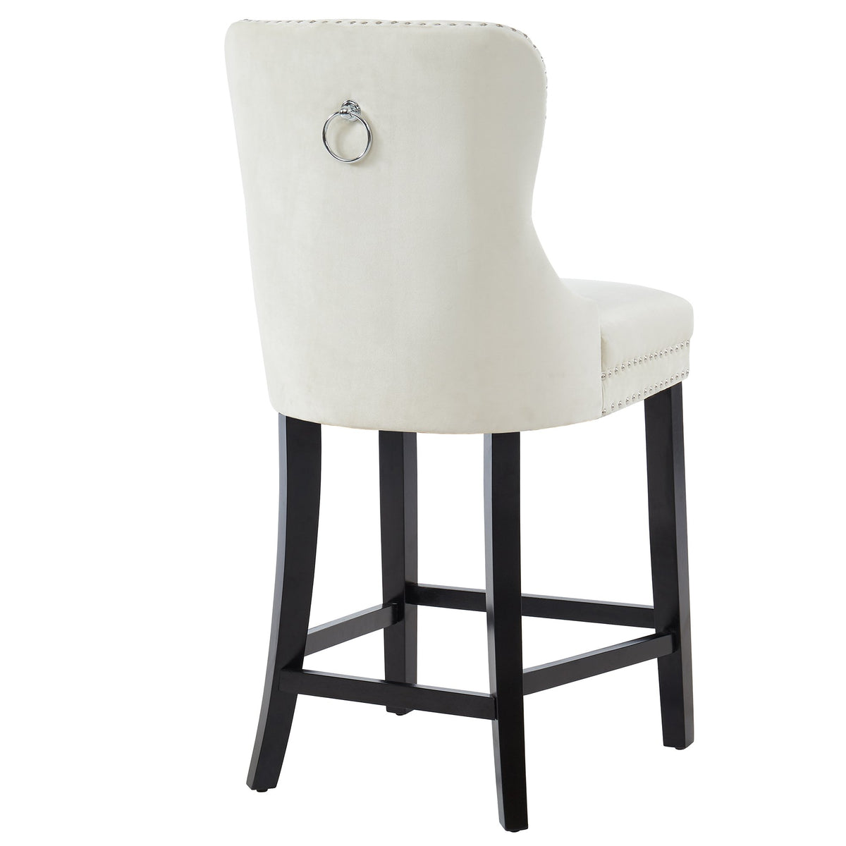 Macie 26" Ivory Velvet Counter Stools (Set of 2)