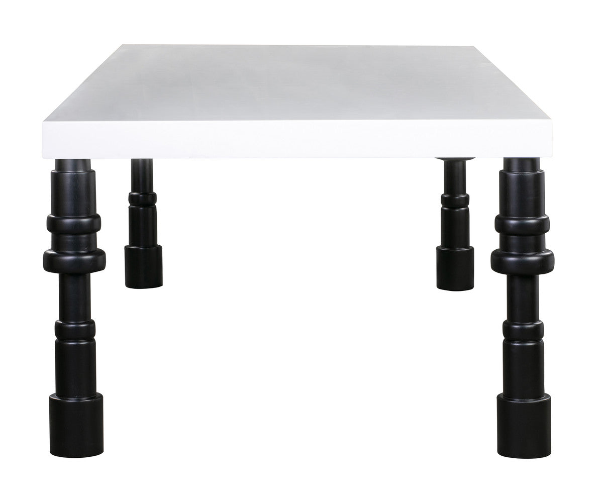 Malka Glossy White Lacquer Dining Table - Luxury Living Collection