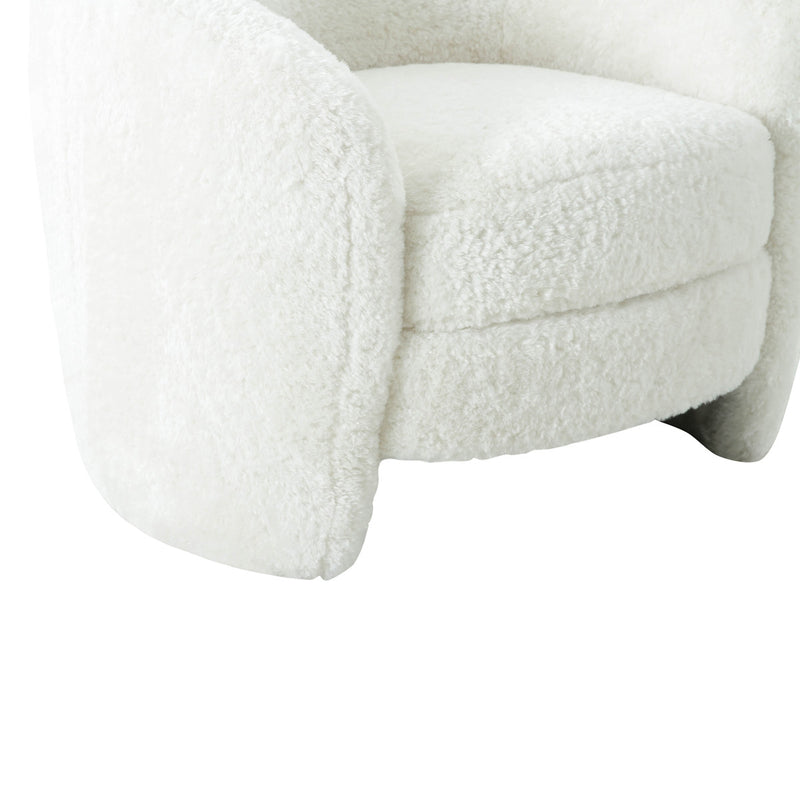Machla White Faux Shearling Armchair - Luxury Living Collection