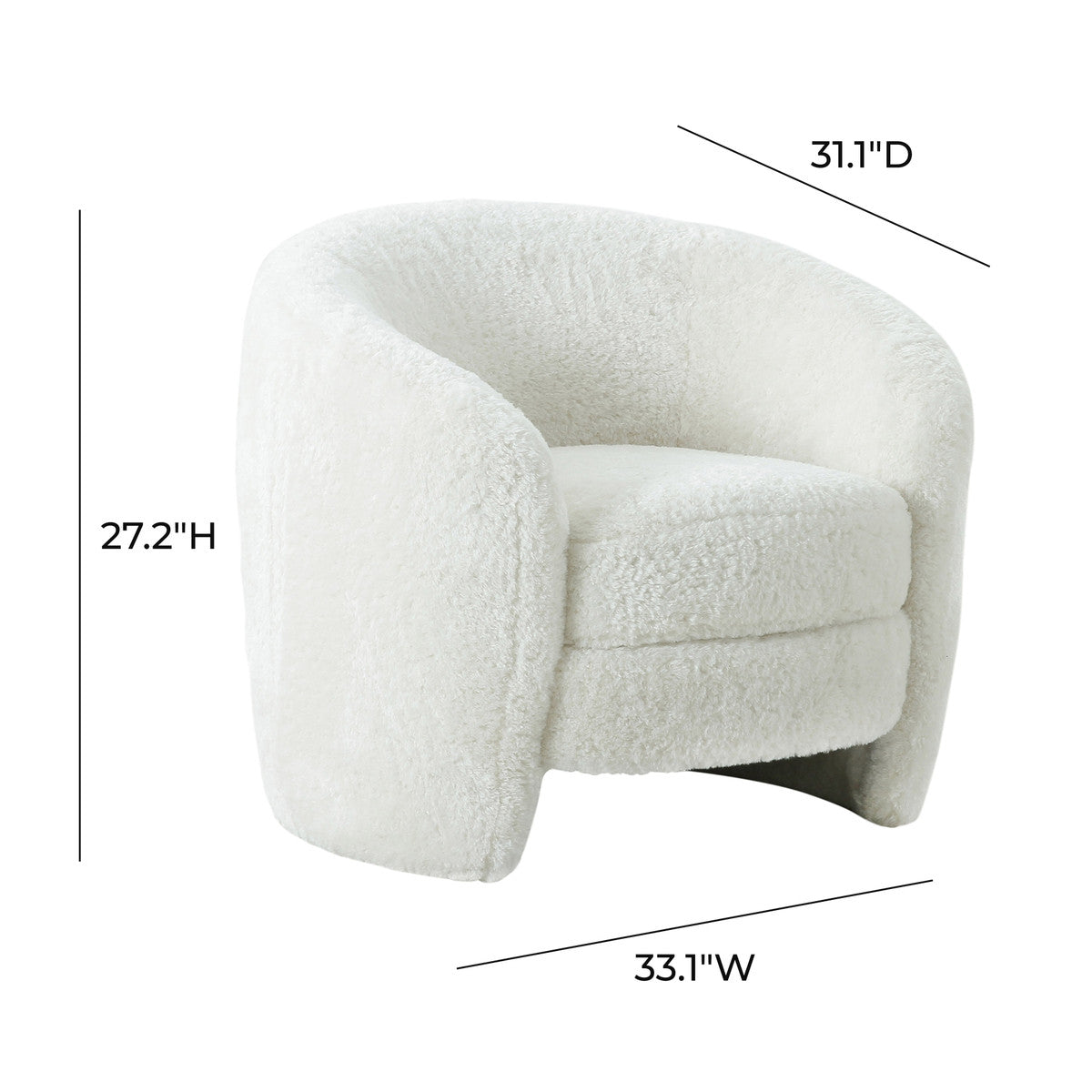 Machla White Faux Shearling Armchair - Luxury Living Collection