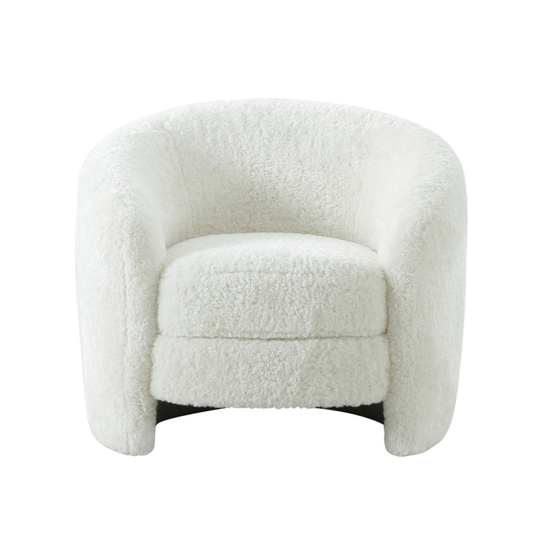 Machla White Faux Shearling Armchair - Luxury Living Collection