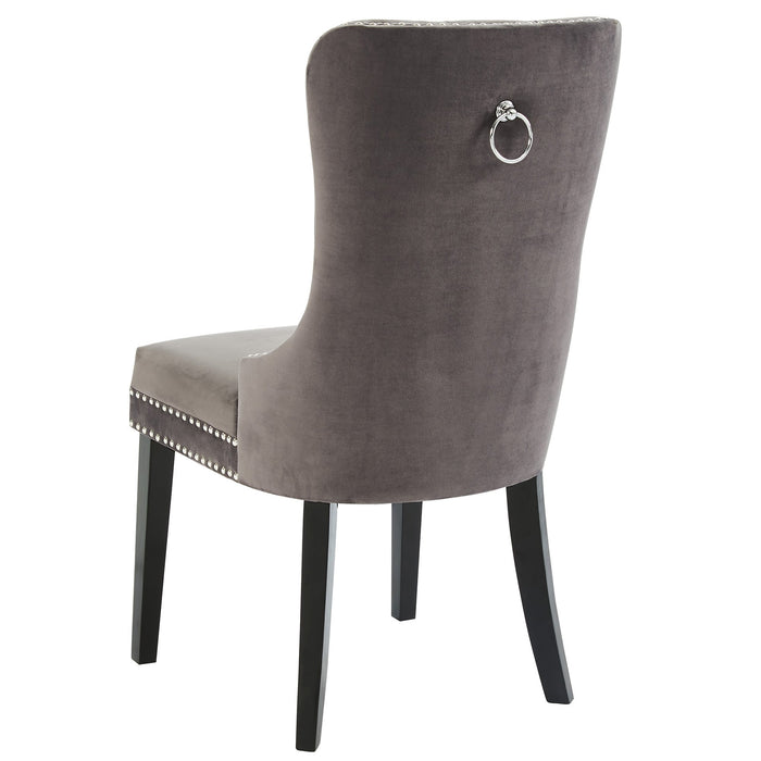 Macie Grey Velvet Side Chairs (Set of 2)