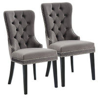 Macie Grey Velvet Side Chairs (Set of 2)