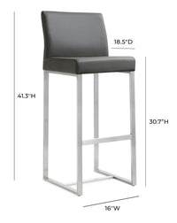 Moriah Grey Steel Barstools (Set of 2) - Luxury Living Collection