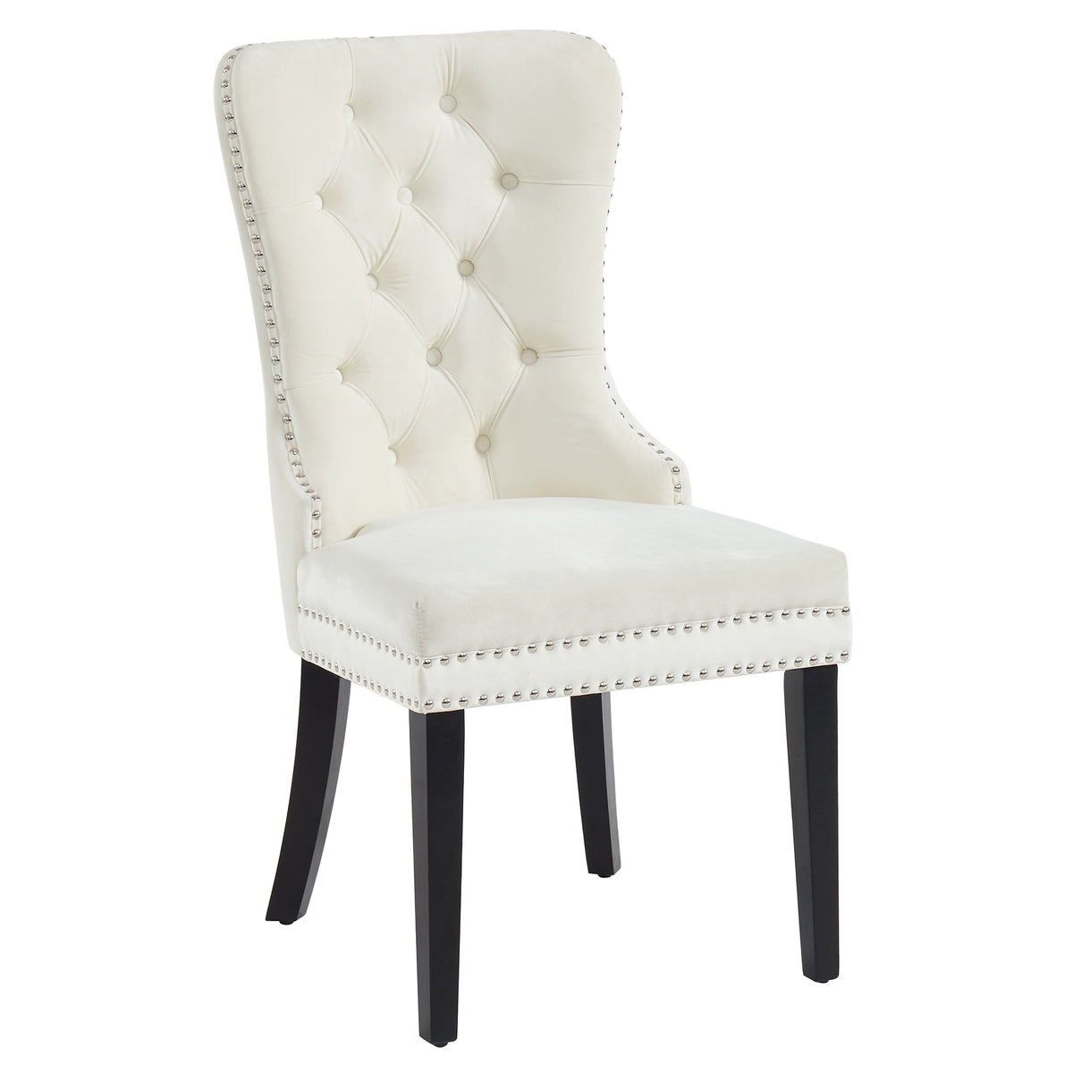 Macie Ivory Velvet Side Chairs (Set of 2)