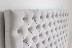 Monroe Light Grey Velvet Bed