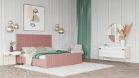 Romney Modern Mauve Velvet Bed