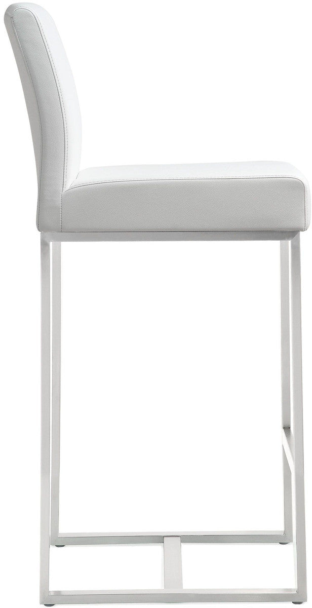 Moriah White Steel Counter Stools (Set of 2) - Luxury Living Collection