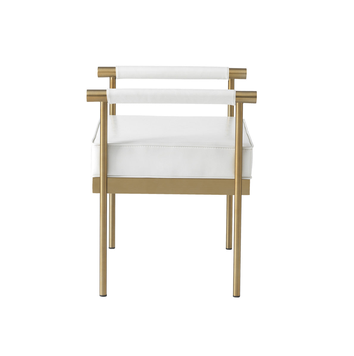 Malakeh White Vegan Leather Bench - Luxury Living Collection
