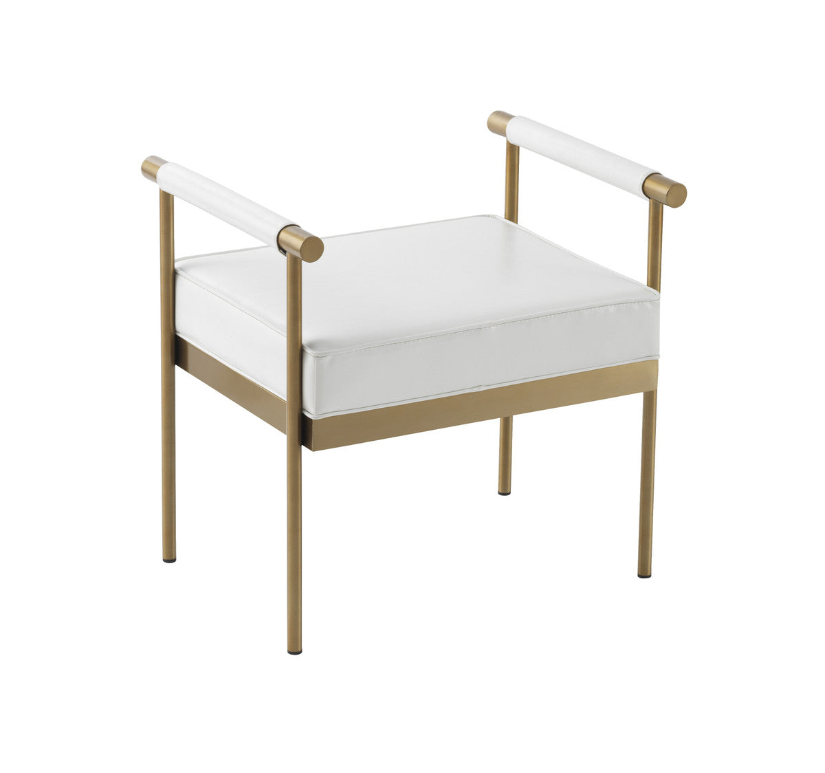 Malakeh White Vegan Leather Bench - Luxury Living Collection
