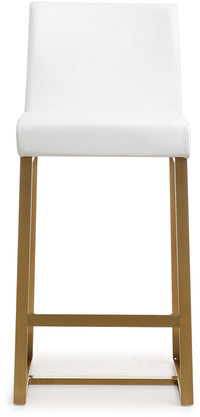 Moriah White Gold Steel Counter Stools (Set of 2) - Luxury Living Collection