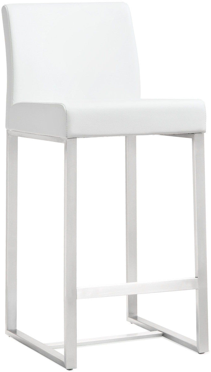 Moriah White Steel Counter Stools (Set of 2) - Luxury Living Collection
