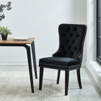 Macie Black Velvet Side Chairs (Set of 2)